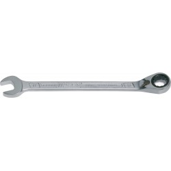 Hazet 606-27 Clé mixte a cliquet/profil traction a 12 pans extérieurs Taille 27 longueur 359,2 mm