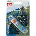 Boutons pression Sport, laiton, 15mm, bleuissage,10 pices (Par 5)