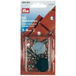 Rivets tubulaires pour épaisseur 3-4mm laiton argenté 7 mm (Par 5)