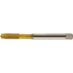 Taraud machine pour trous débouchants, DIN 371, Surface à revêtement TiN, Filetage : M10, Pas 1,5 mm, Long. totale 100 mm, queue Ø 10,0 mm