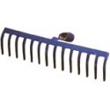 Rateau a cailloux 26214/14 dents, Bleu sans manche