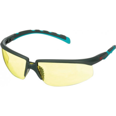 Lunettes de protection S2003SGAF-BGR-EU EN 166 EN170 Branches gris/turquoise Verres jaunes