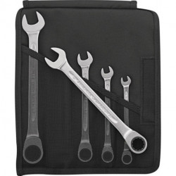 Set Clé à cliquet mixte 17F/5 5tlg. Z.72 Chrome-. sac à roulettes