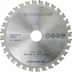 Lame de scie DURACUT St Ext.125mm Z.32 Bohr.20mm ROTHENBERGER