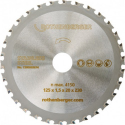 Lame de scie DURACUT X Ext.125mm Z.30 Bohr.20mm ROTHENBERGER