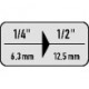 Rallonge 781 A carré 1/4 sortie 1/4 pouce 1/2 pouce L.36.0mm WERA