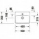 Lave-mains Duravit Duravit No 1 blanc, avec trop-plein, 1 trou pour robinetterie 450x350mm