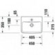 Lave-mains Duravit Duravit No 1 blanc, avec trop-plein, 1 trou pour robinetterie 450x350mm