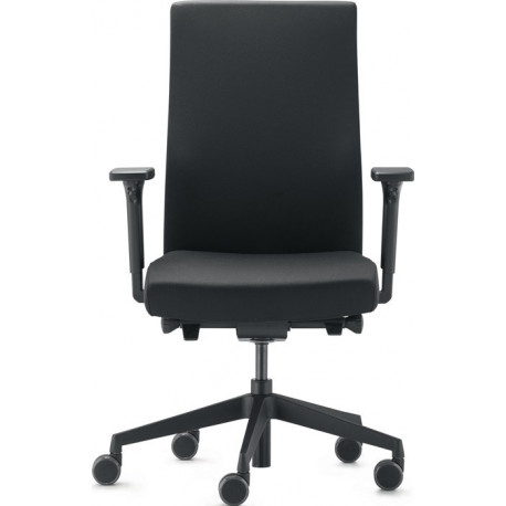 Chaise de bureau pivotante à technologie synchrone noir 410-520mm avec accoudoirs Capacité de charge 110kg