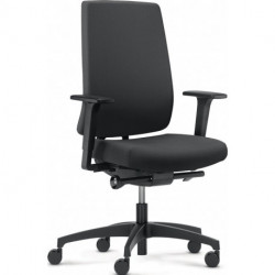 Chaise de bureau pivotante avec technique synchrone noire 400-520 mm avec accoudoir