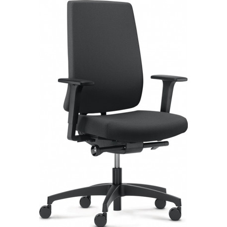 Chaise de bureau pivotante avec technique synchrone noire 400-520 mm avec accoudoir