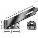 Moraillon porte cadenas avec oeillet 125X38mm Nr. 21180Z (Par 10)