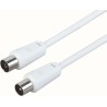 Cable d'antenne 75dB 5,0m blanc KOAX-ST/KOAX-BU