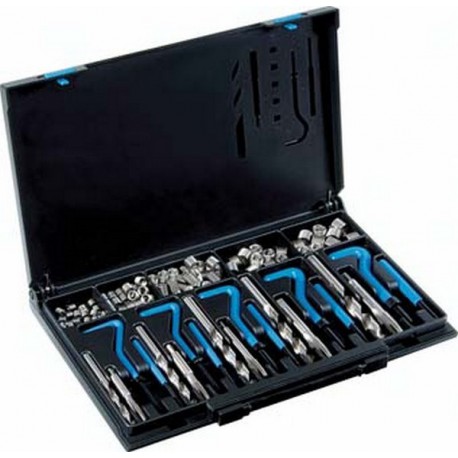 Kit de réparation des filets V-Coil, Contenu : M5 x 0,8 M6 x 1,0 M8 x 1,25 M10 x 1,5 M12 x 1,75, Filets rapportés 25 25 25 25 10 pièce