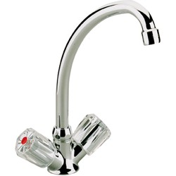 Robinet mélangeur a deux poignées pour évier faible pression Chromé - Sanitop-Wingenroth Standard Plus