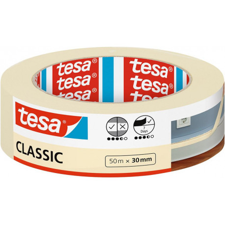 Ruban de peintre de masquage tesa® Malerband Classic. 50m:30mm (Par 10)