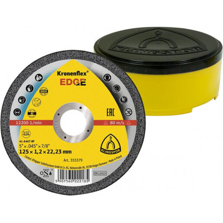 Disque à tronçonner EDGE Special115x1.2mm droit en coffret plastique KLINGSPOR (Par 25)