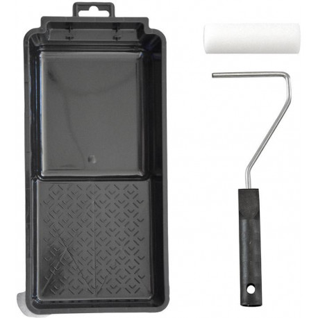 Set de rouleaux à peindre 11 cm manche 1K avec cuve