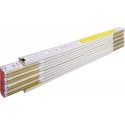 Règle pliante bois 2m 16mm blanc/jaune Stabila