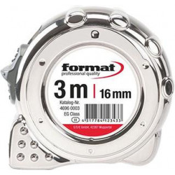 Mètre ruban de poche chromé 3mx16mm blanc