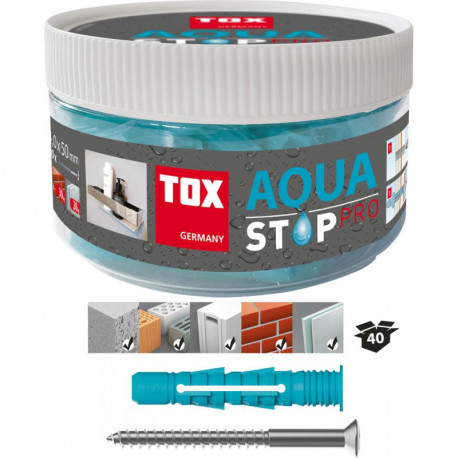 Cheville TOX Aqua Stop Pro 6/38 + vis en boîte ronde á40