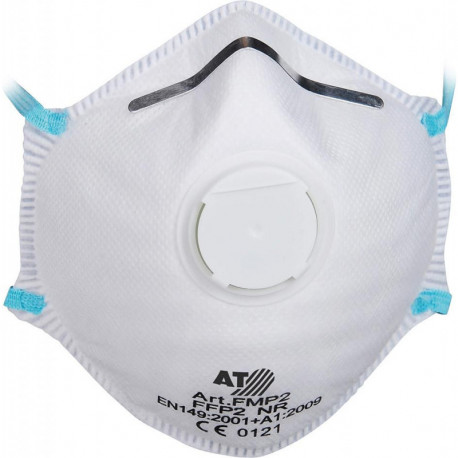 Masque à particules. FFP2 NR D. blanc. avec vanne. (1 pièce. 1 boîte. 15 pièces)
