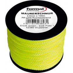 Cordon de maçonnerie - PP. 100m. rose fluo. 2mm