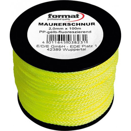 Cordon de maçonnerie - PP. 100m. rose fluo. 2mm