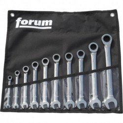 Clé à fourche à cliquet 10 pcs. droit 8-24mm