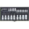 Coffret clés a douille Torx 23 pièces 1/2" et 1/4" Proxxon