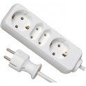 Rallonge électrique 2+2 prises- 1,4 m blanc (Par 15)