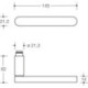 Poignée porte.270XAH01.130 VA rd.BB DIN Gauche/Droite D/D HEWI