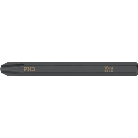 Embout Bit 851 S PH 3x70mm 1/4 pouce 851 S PH 3x70mm L.70mm WERA (Par 5)