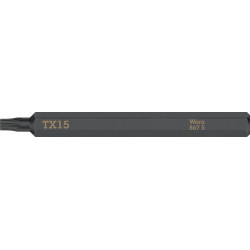 Embout Bit 867 S TORX 15x70mm 1/4 pouce TORX 15x70mm L.70mm WERA (Par 5)