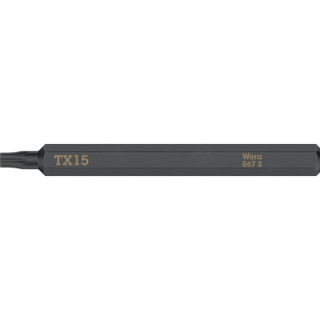 Embout Bit 867 S TORX 15x70mm 1/4 pouce TORX 15x70mm L.70mm WERA (Par 5)