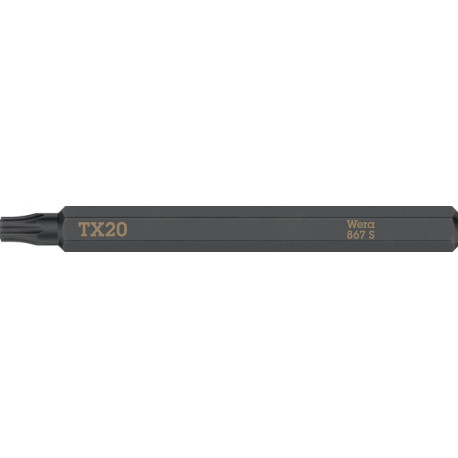 Embout Bit 867 S TORX 20x70mm 1/4 pouce TORX 20x70mm L.70mm WERA (Par 5)