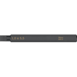 Embout Bit 800 S p.vis à fente 5,5mm L.70mm 1/4 pouce C6,3 épaisseur de coupe 1,0mm WERA (Par 5)