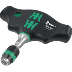 Porte-embouts 416 RA Clé à cliquet 1/4" avec denture fine L.45mm manche 2K WERA