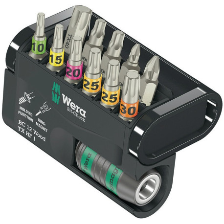 Assortiment d'embouts Bit-Check 12 Wood TX HF 1 12 pces PZD/TX-HF/TX WERA
