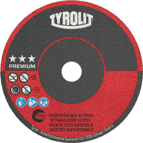 Disque à tronçonner PREMIUM D.50mm Épaisseur du disque 1mm Perçage droit 10mm TYROLIT (Par 25)