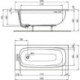 IDS Baignoire de forme corporelle i.life 1500x700x450mm blanc