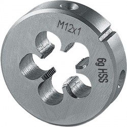 Filière métrique à pas fin, HSS, Filetage : M16, Pas 1,00 mm, Ø extérieur x hauteur 45 x 14 mm