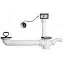 Sanitop-Wingenroth Bonde et trop plein pour double évier  1/2" X 100 - 270 mm