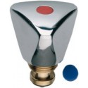 Tete robinet sanitaire bleu-rouge 1/2"