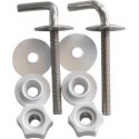 Abattant WC Fixation I Set I Charnières I en acier inoxydable – Métal Plastique I, 65061 8