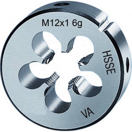 Filière métrique à pas fin, HSS-E, Filetage : M14, Pas 1,50 mm, Ø extérieur x hauteur 38 x 10 mm