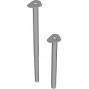 Pied argent 600-900mm rond.50mm (Par 4)