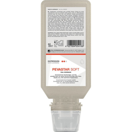 Nettoyage des mains Pevastar SOFT 1l sans silicone et sans solvant Bouteille souple