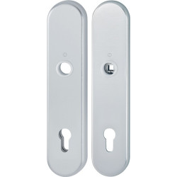 Paire de plaques longues F1 alu.argent F1 PZ 92mm HOPPE