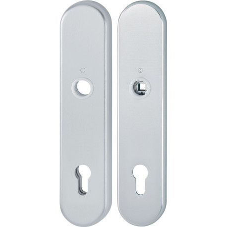 Paire de plaques longues F1 alu.argent F1 PZ 92mm HOPPE